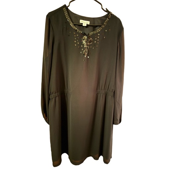 Coldwater Creek black starshine dress size 18 NWT - Picture 1 of 13